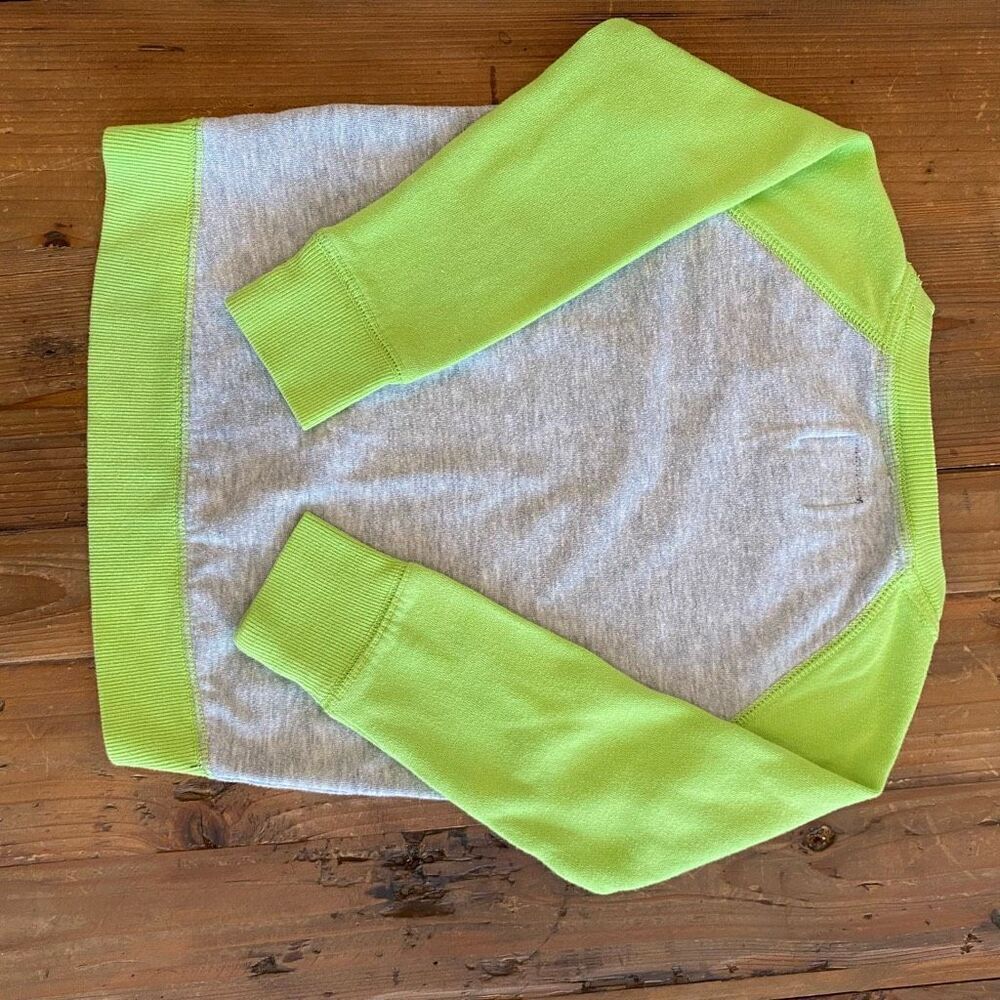Gap Kids Boys Lime Green Gray Sweatshirt Unisex XS Sz 4-5 - Picture 7 of 9